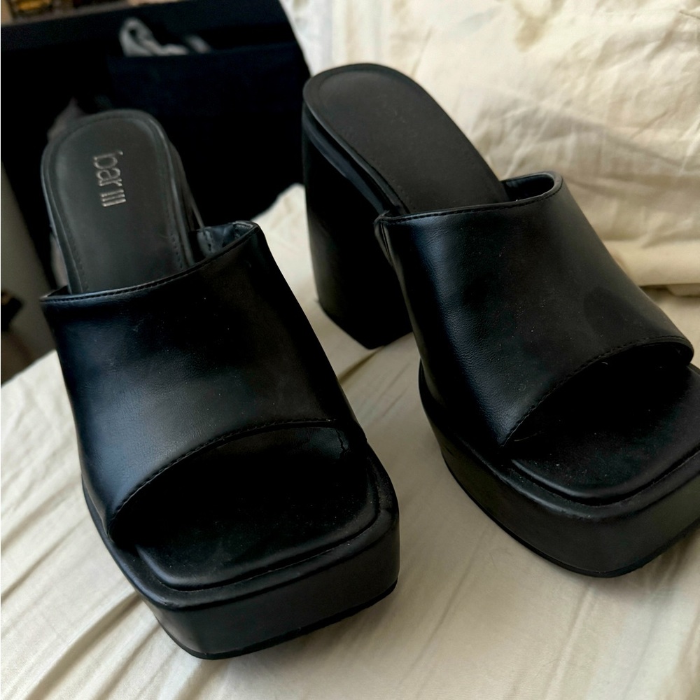 Platform mule sandal